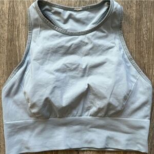 Light gray-blue lululemon crop top